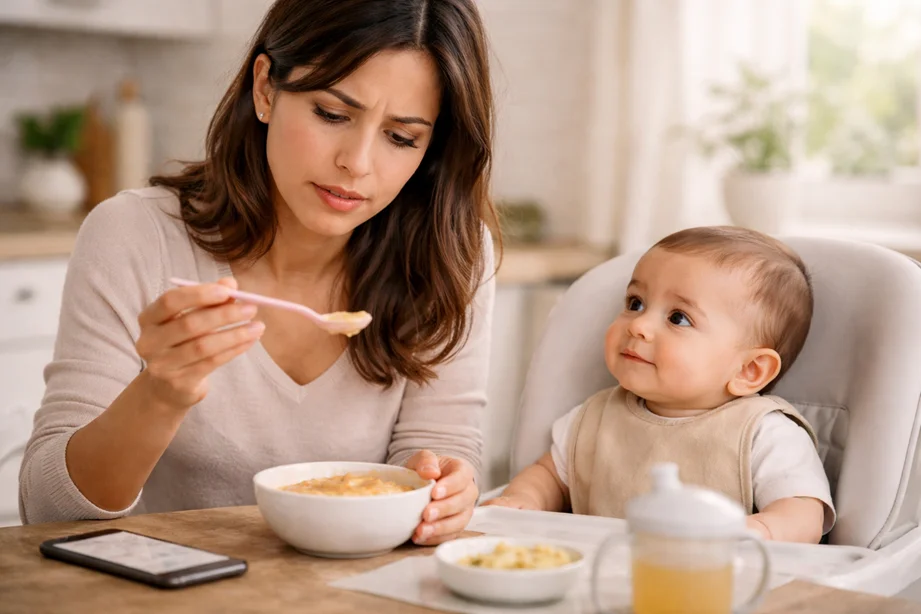 Versión escritorio de la sección de dudas sobre la alimentación del bebé